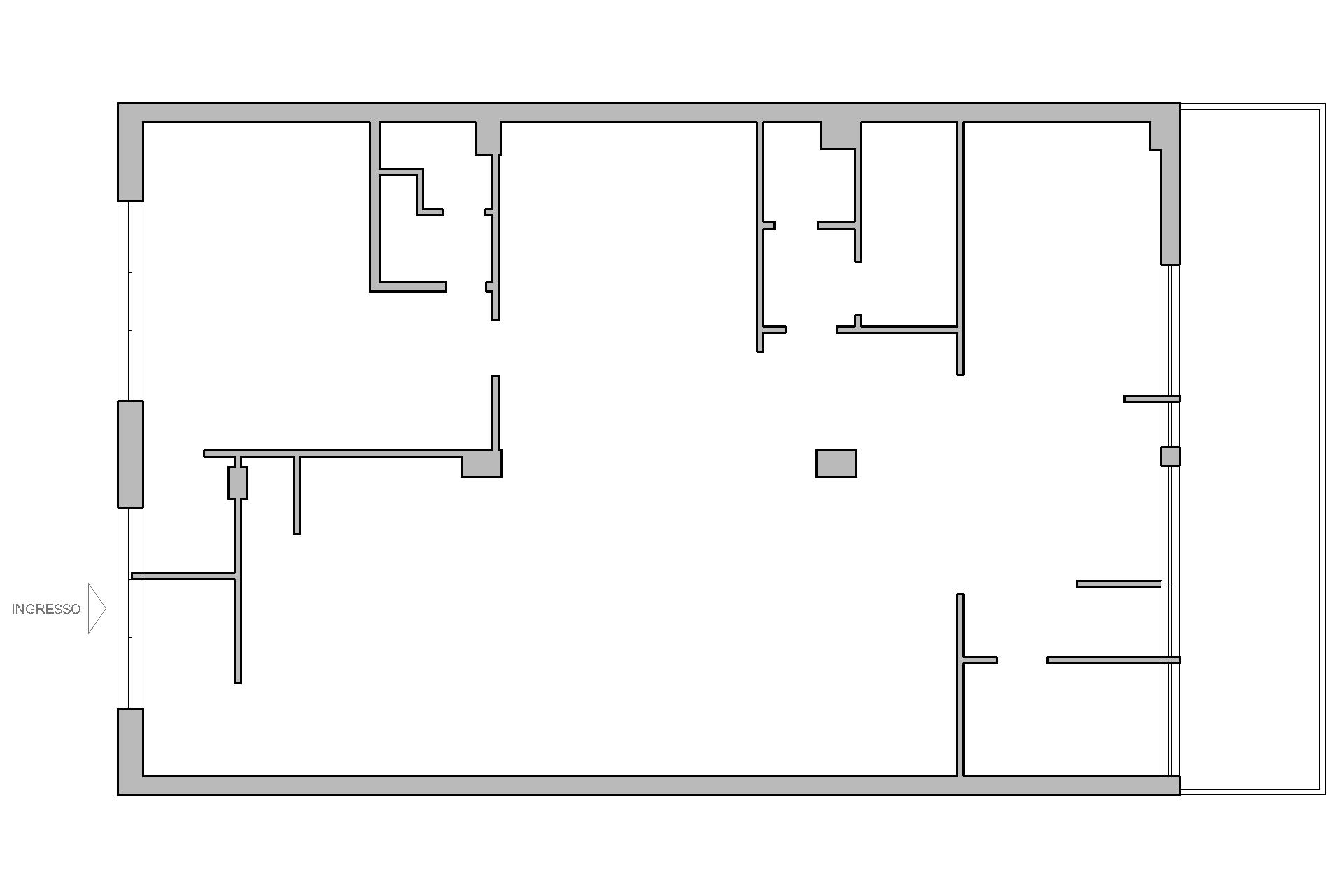 Progettazione studio dentistico - planimetria prima del progetto